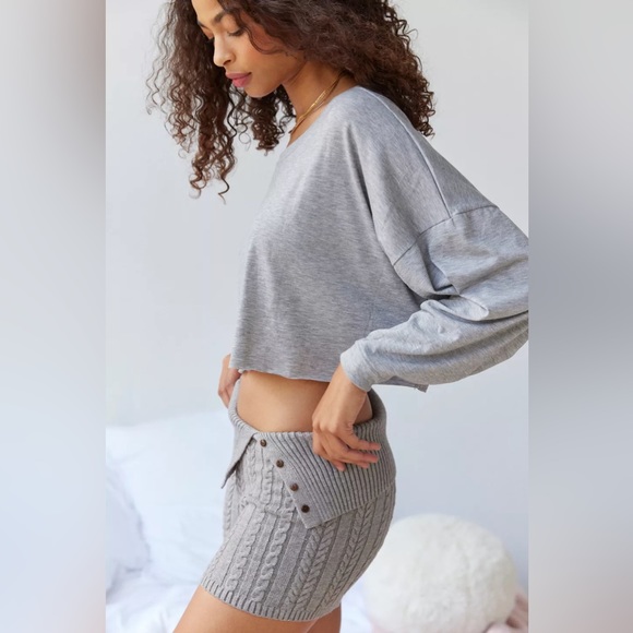 NWT Urban Outfitters | Out From Under | Addison Cozy Cropped Tee - Picture 3 of 4